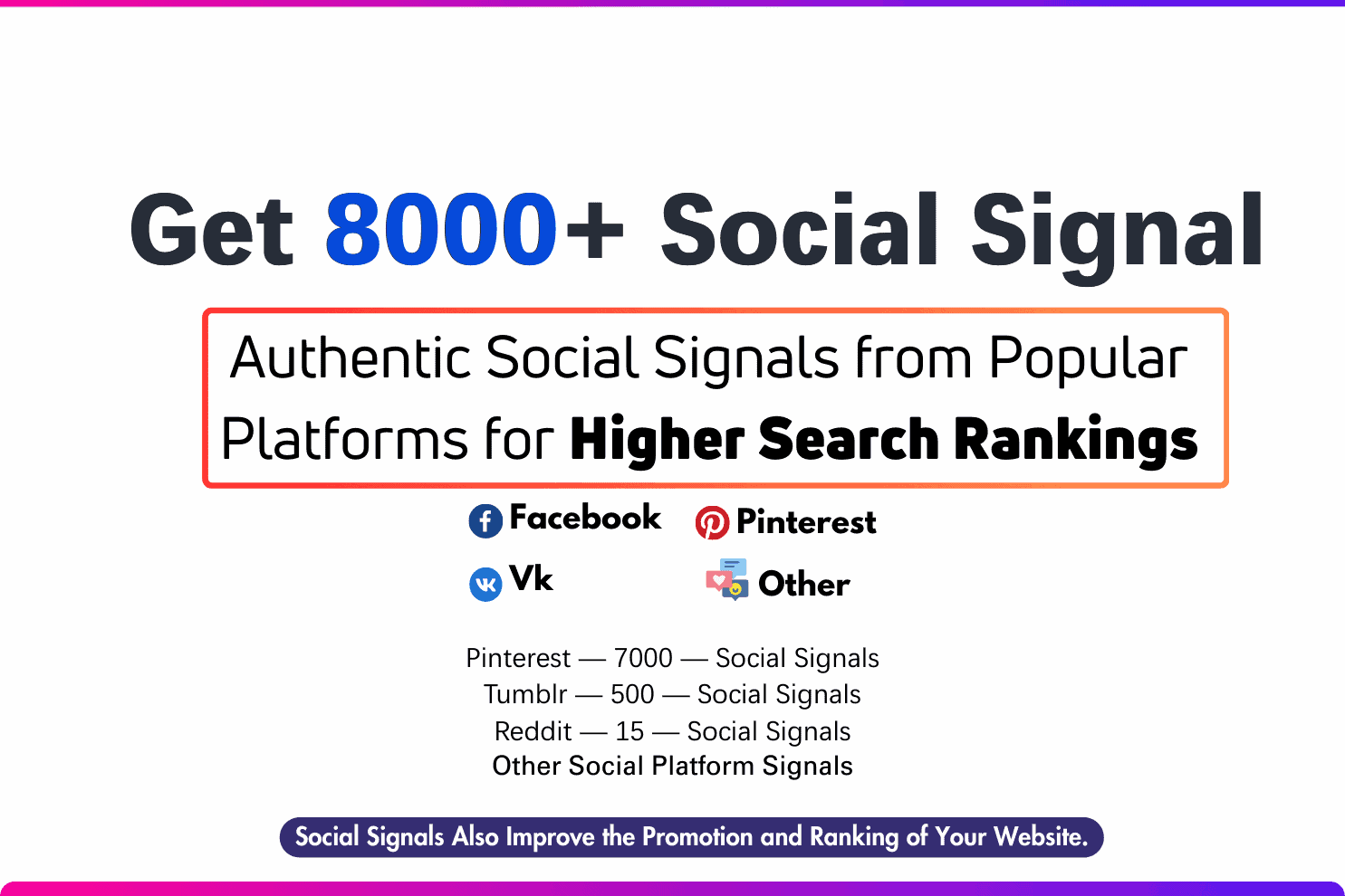 Premium 8K Powerful Social Signal By SEORocket