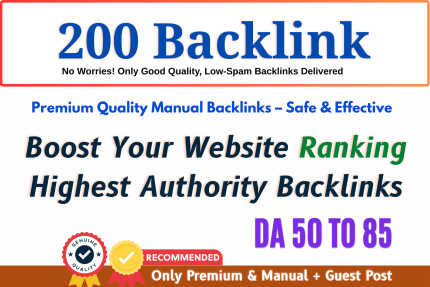 Boost Your Website Ranking with 200 High Authority Backlinks